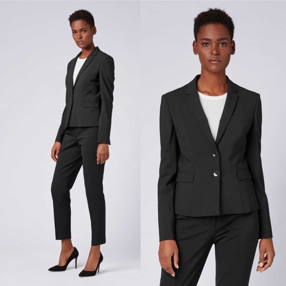 Hugo Boss Stretch Wool Jacket with Narrow Lapels - Picture 1 of 16